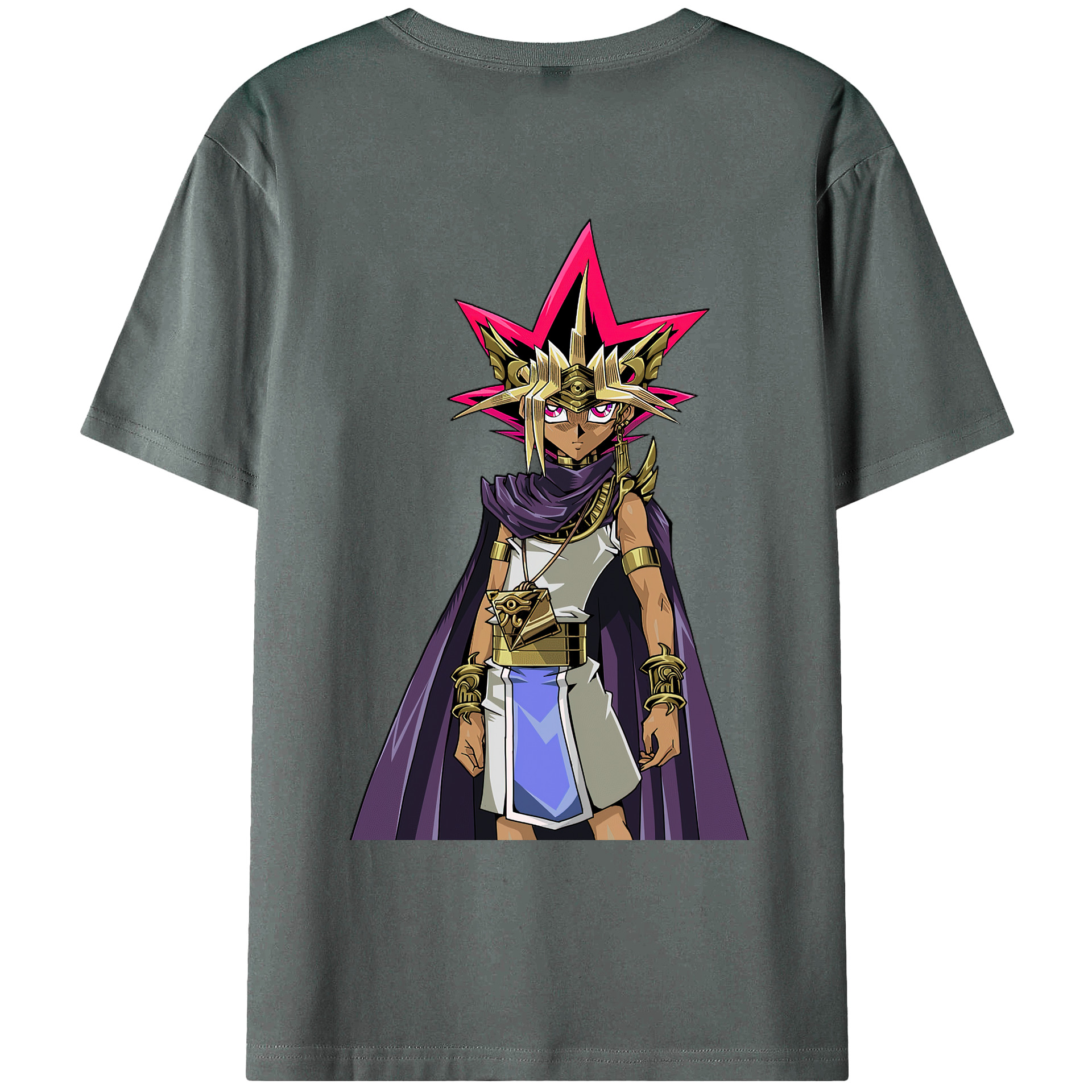 （画像用） 遊☆戯☆王 Yu-Gi-Oh! 綿100％ メンズ半袖Tシャツ（バックプリント） 通気性